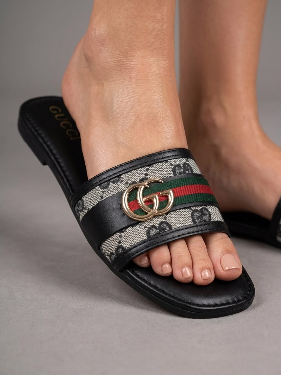 Gucci Premium Quality Flats Women Everyday Fashion Flats Coffee Beige Black - PR Collection