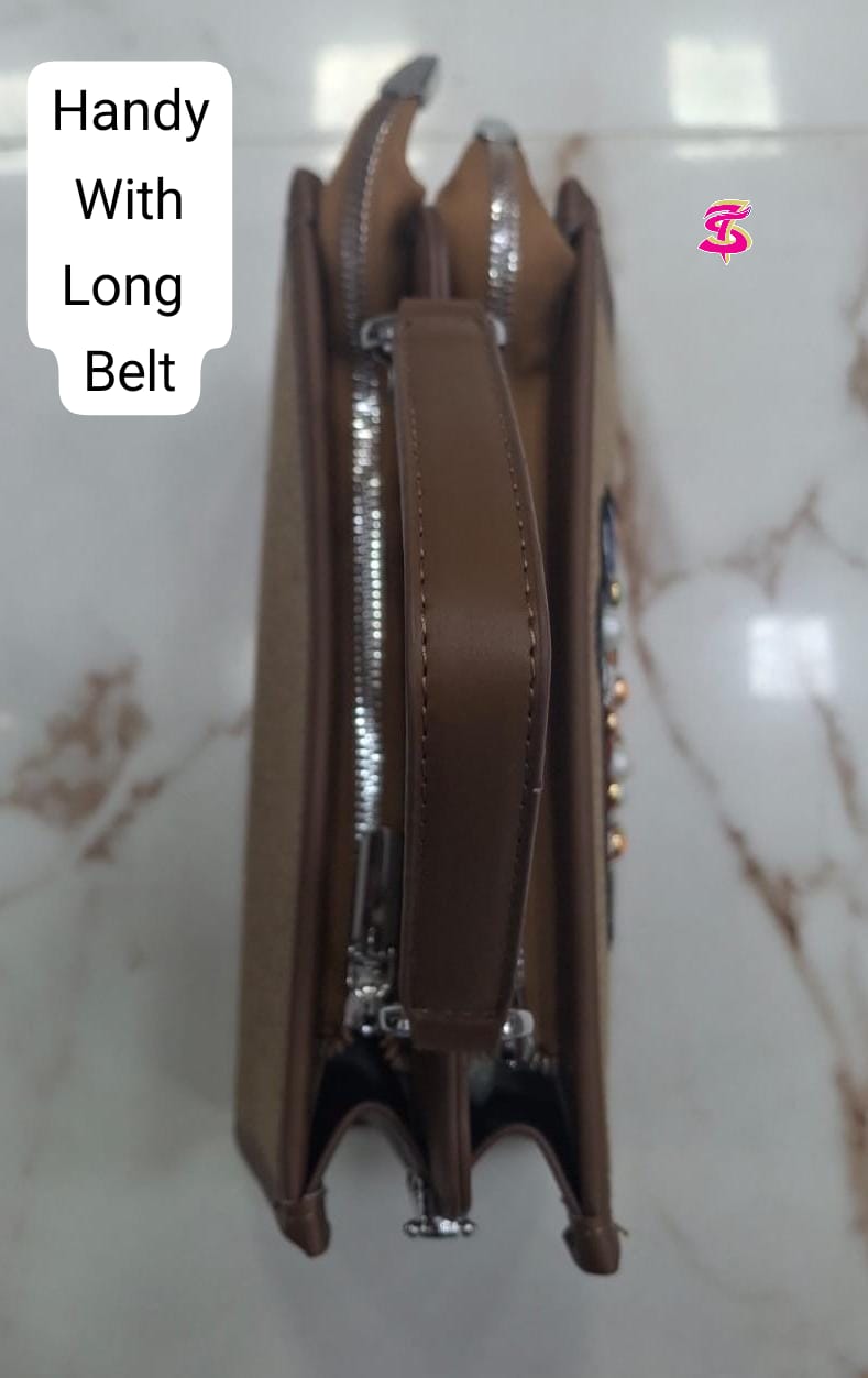 Elephant Print Sling Bag with Long Belt - PR Collection