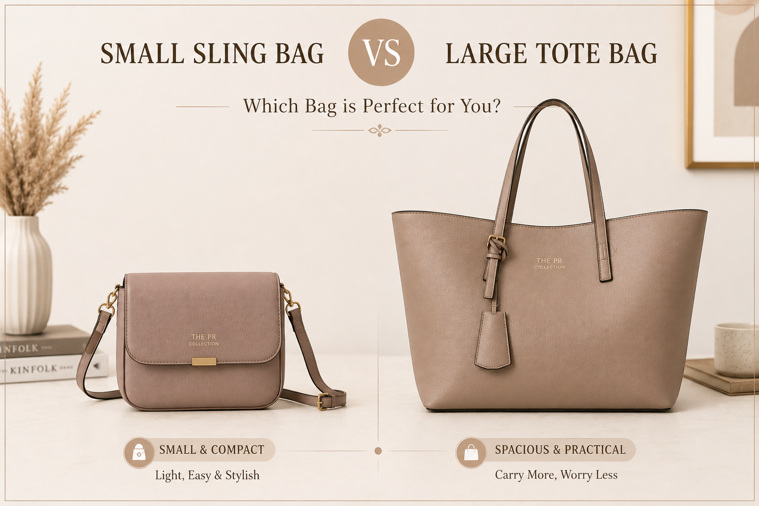 Small Bags vs Large Tote Bags — Kaunsa Handbag Aapke Lifestyle Ke Liye Perfect Hai?