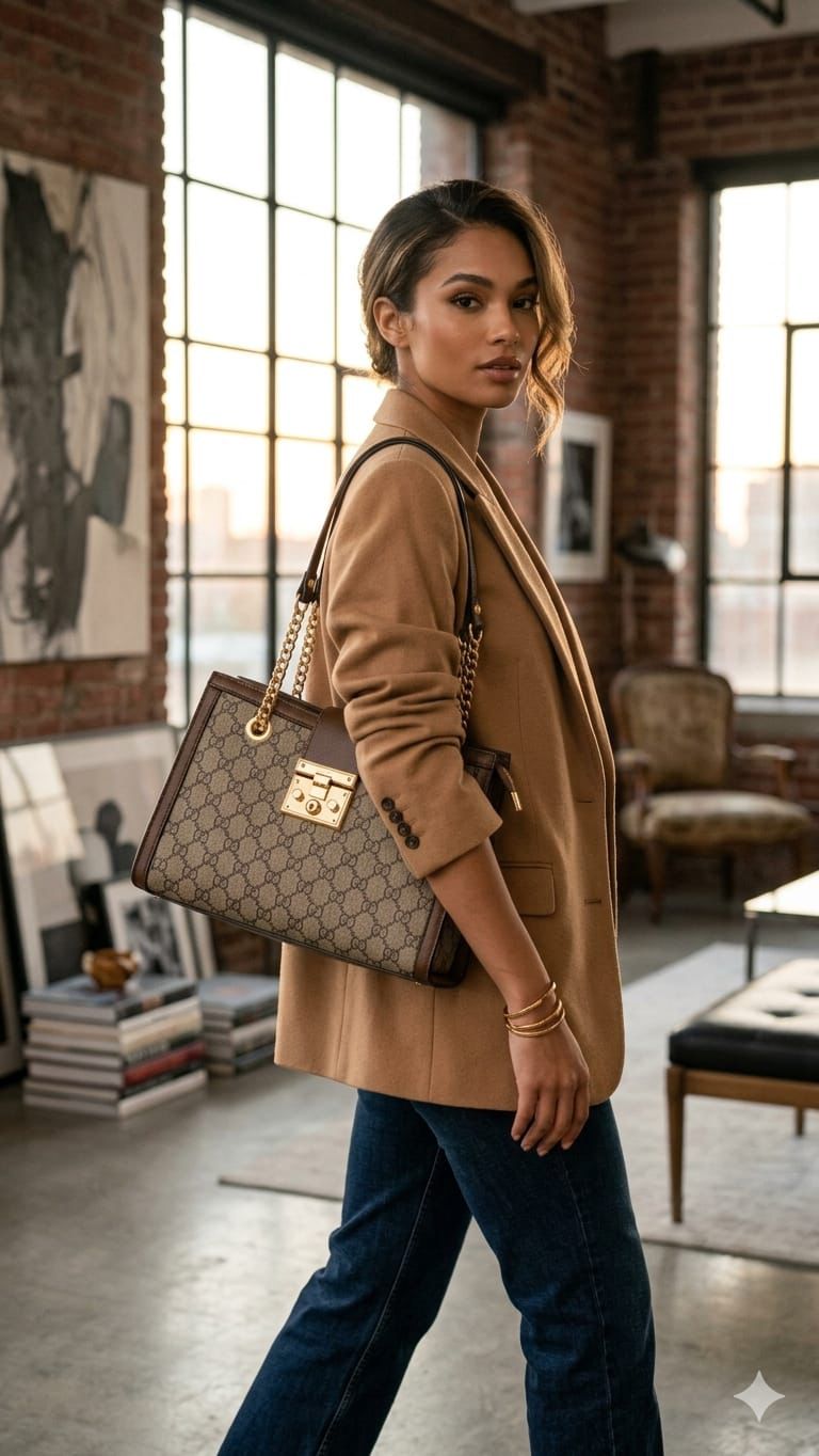 Shoulder Bag with Broad Belt Strap