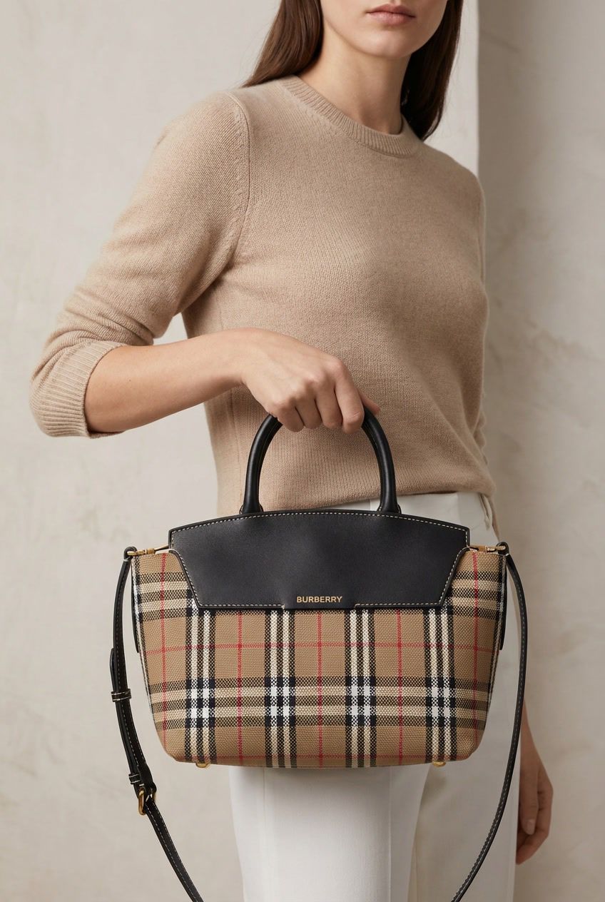 Vintage Check Boucle Structured Bag