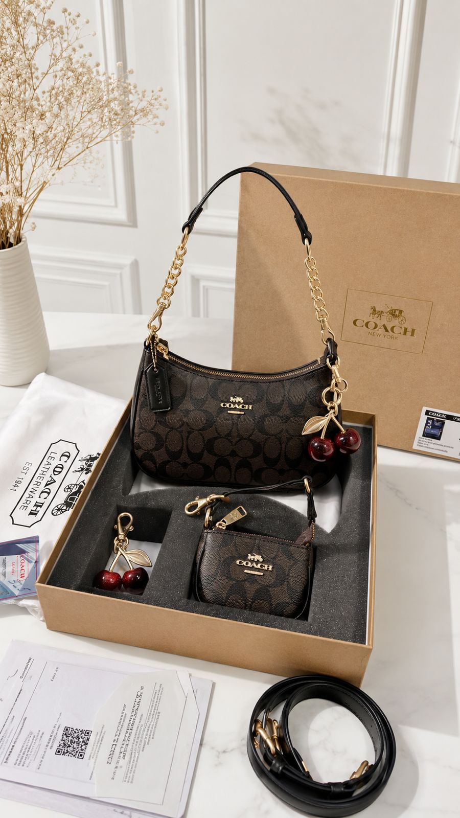 Premium Combo Bag | 2 Piece Set With Cherry Charm
