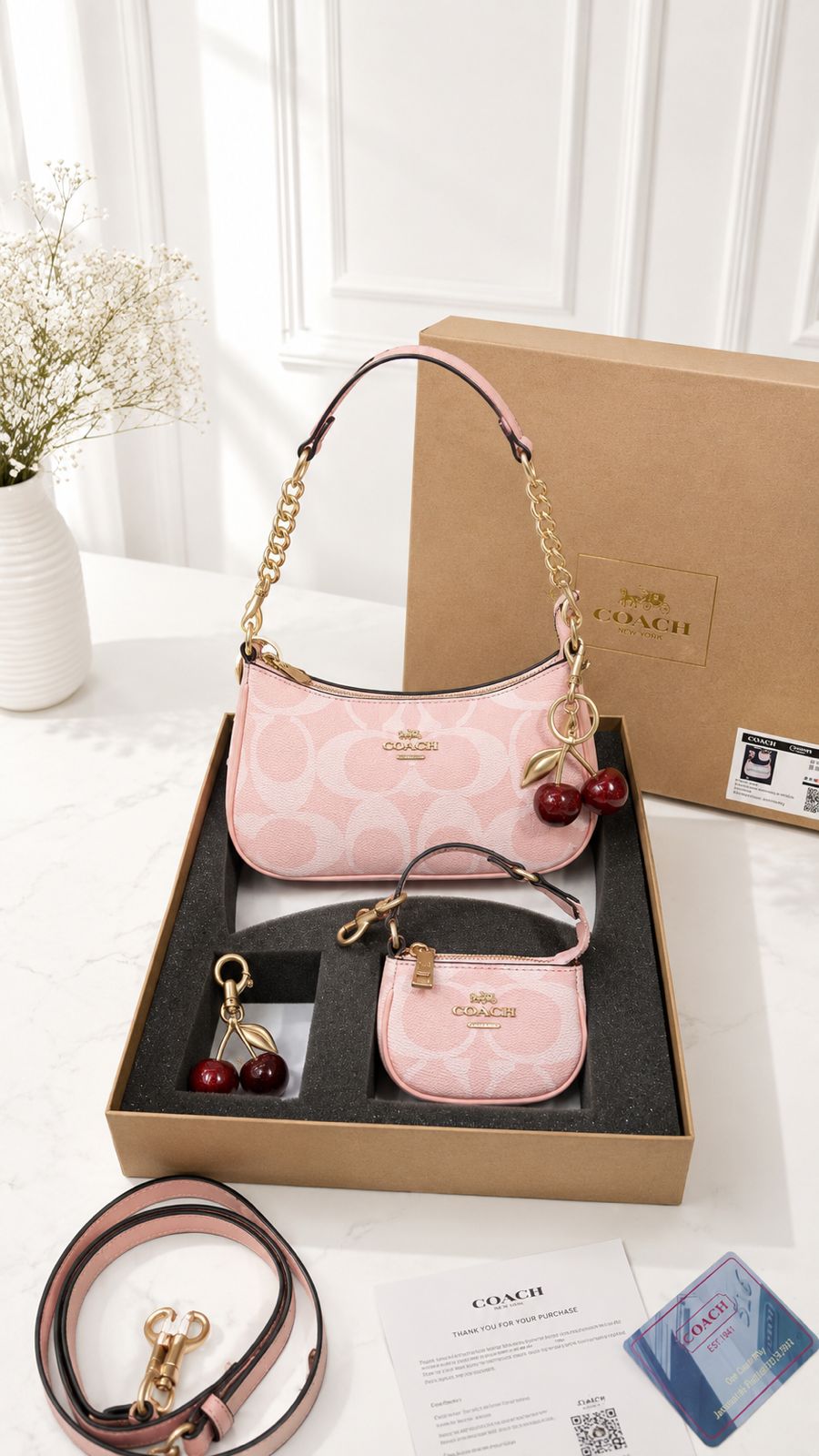 Premium Combo Bag | 2 Piece Set With Cherry Charm