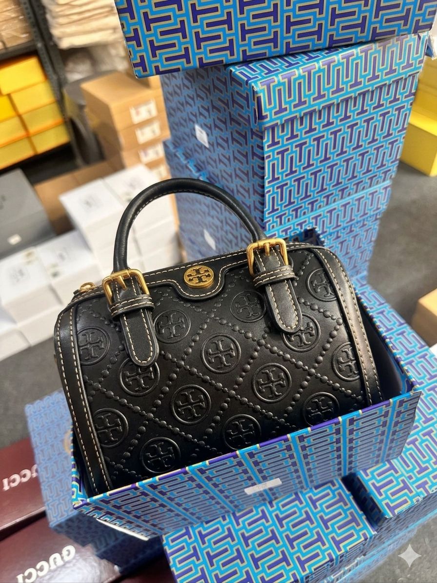 Tory Burch Speedy Bag Black Luxury Branded Imported Handbag