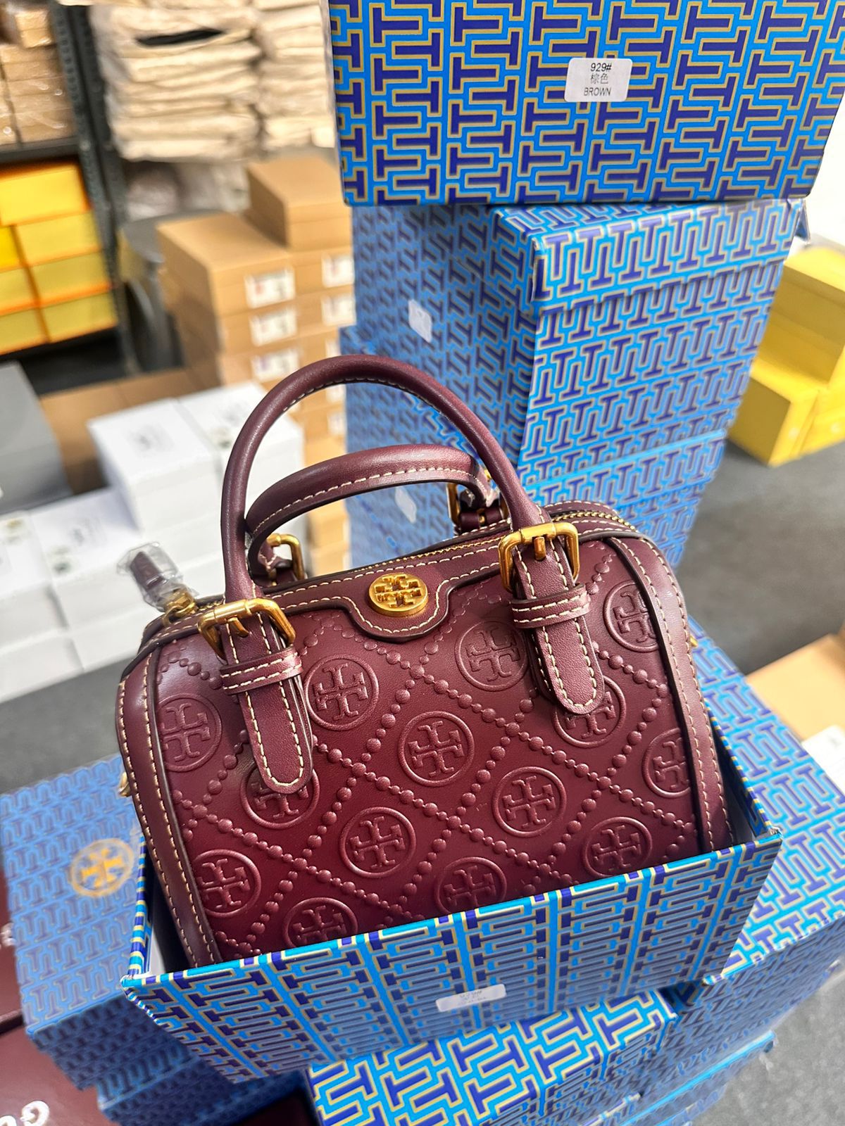 Tory Burch Speedy Bag Maroon Luxury Branded Handbag India