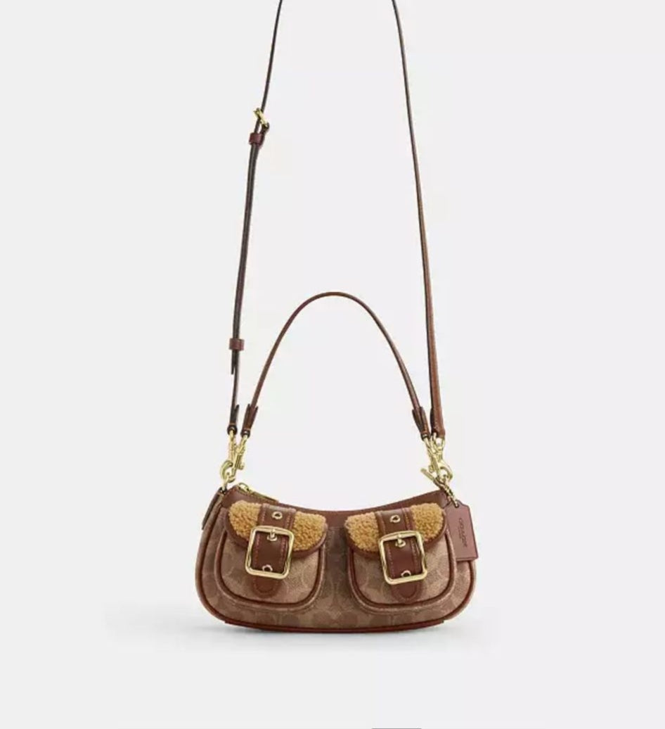 Coach Ashton Bag Tan Signature Canvas Luxury Branded Handbag India
