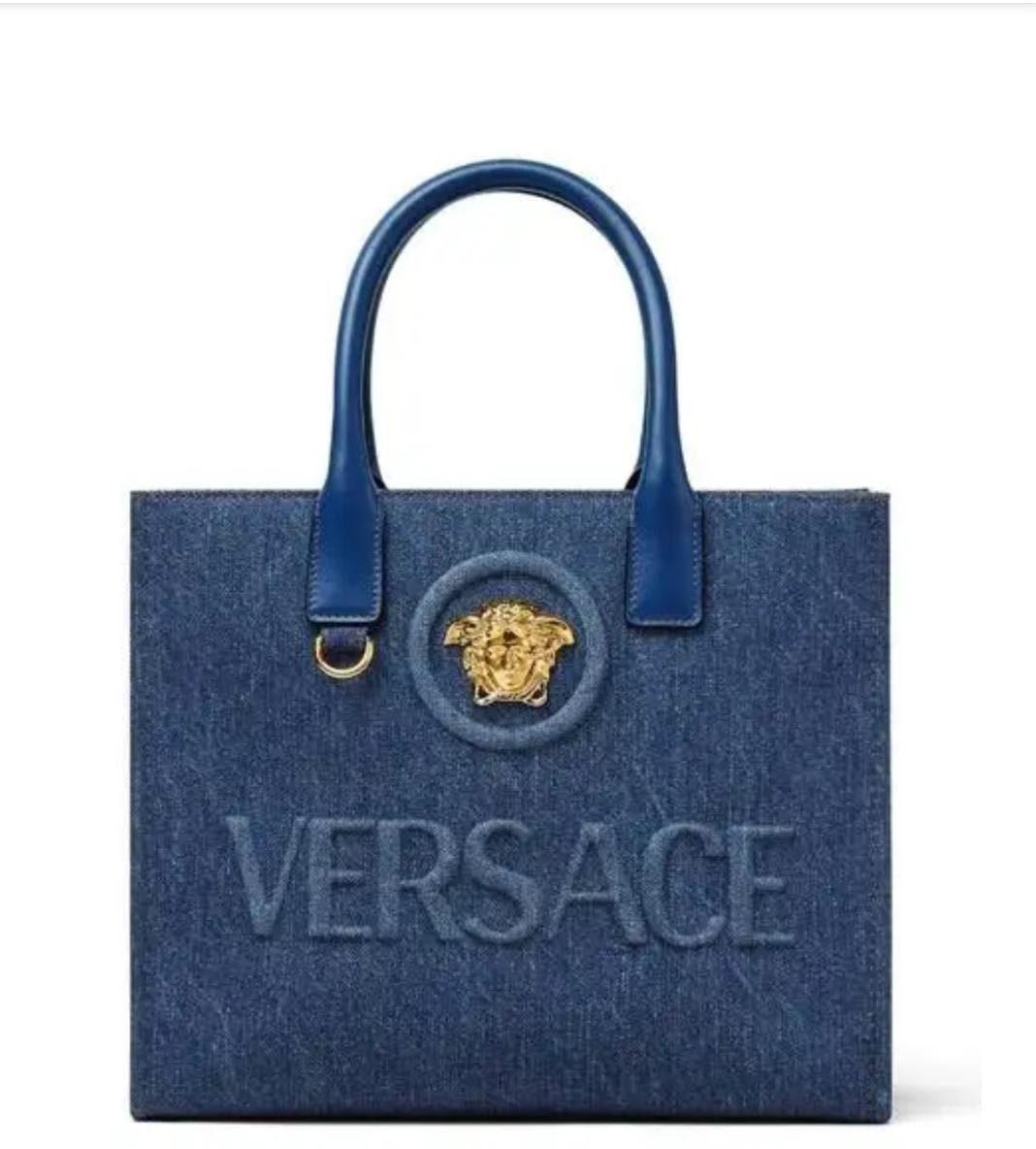 Versace Denim Tote Bag Blue Luxury Branded Designer Bag India