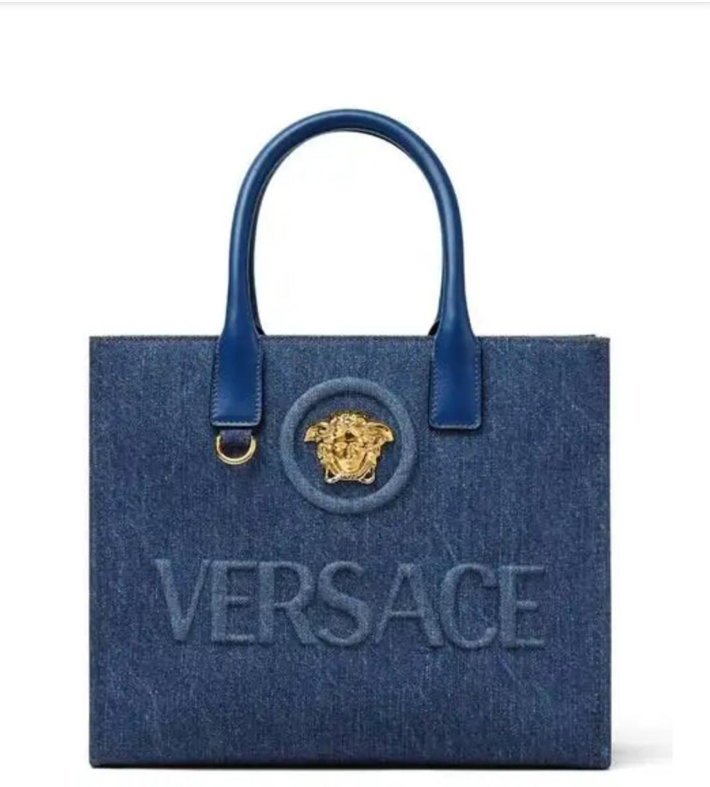 Versace Denim Tote Bag Blue Luxury Branded Designer Bag India