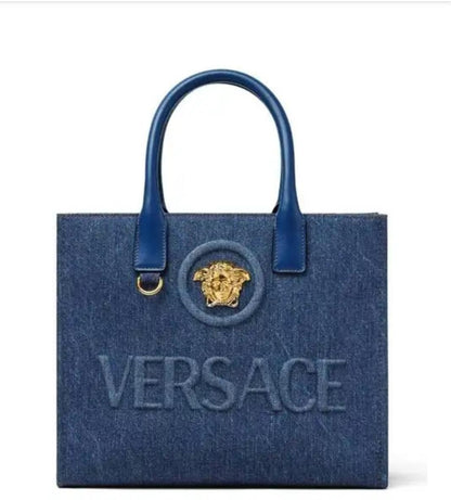 Versace Denim Tote Bag Blue Luxury Branded Designer Bag India