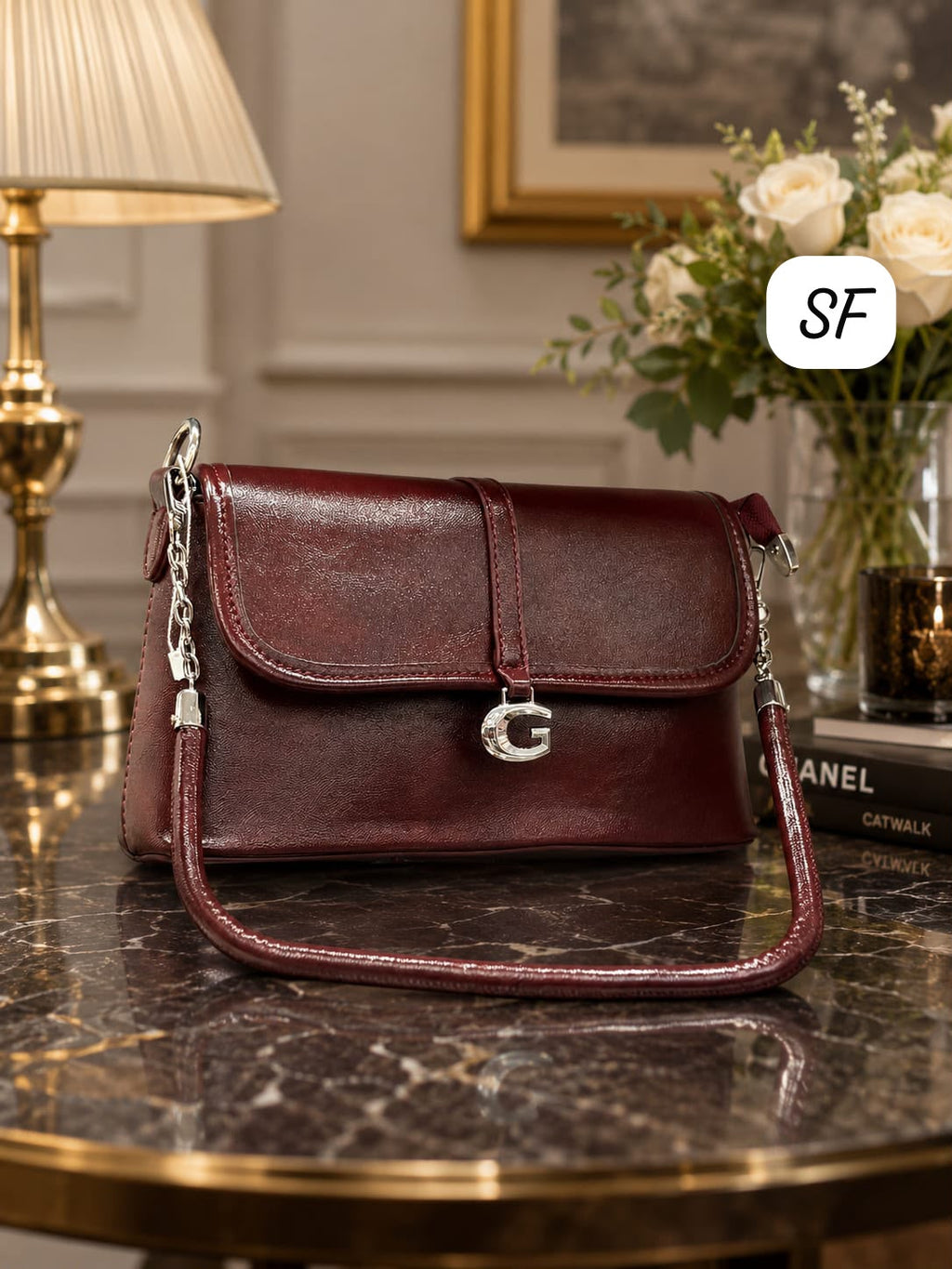 Imported High Quality Fancy Sling Bag Maroon Premium Women India