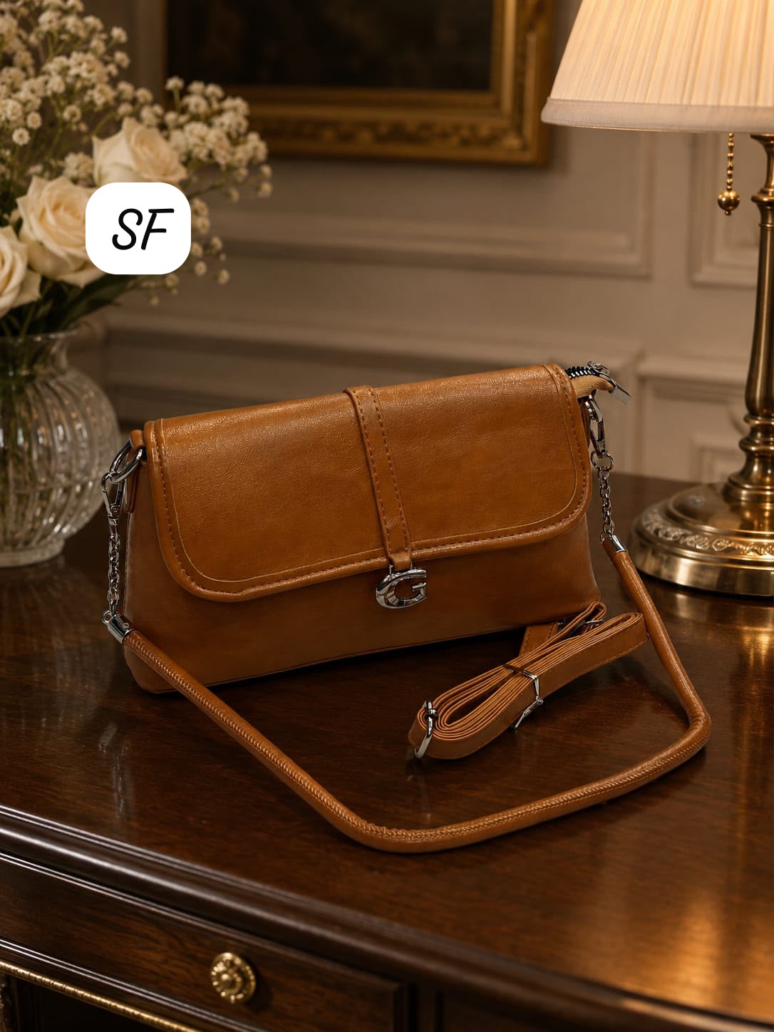 Imported Fancy Sling Bag Brown Heavy Quality Classy Look India