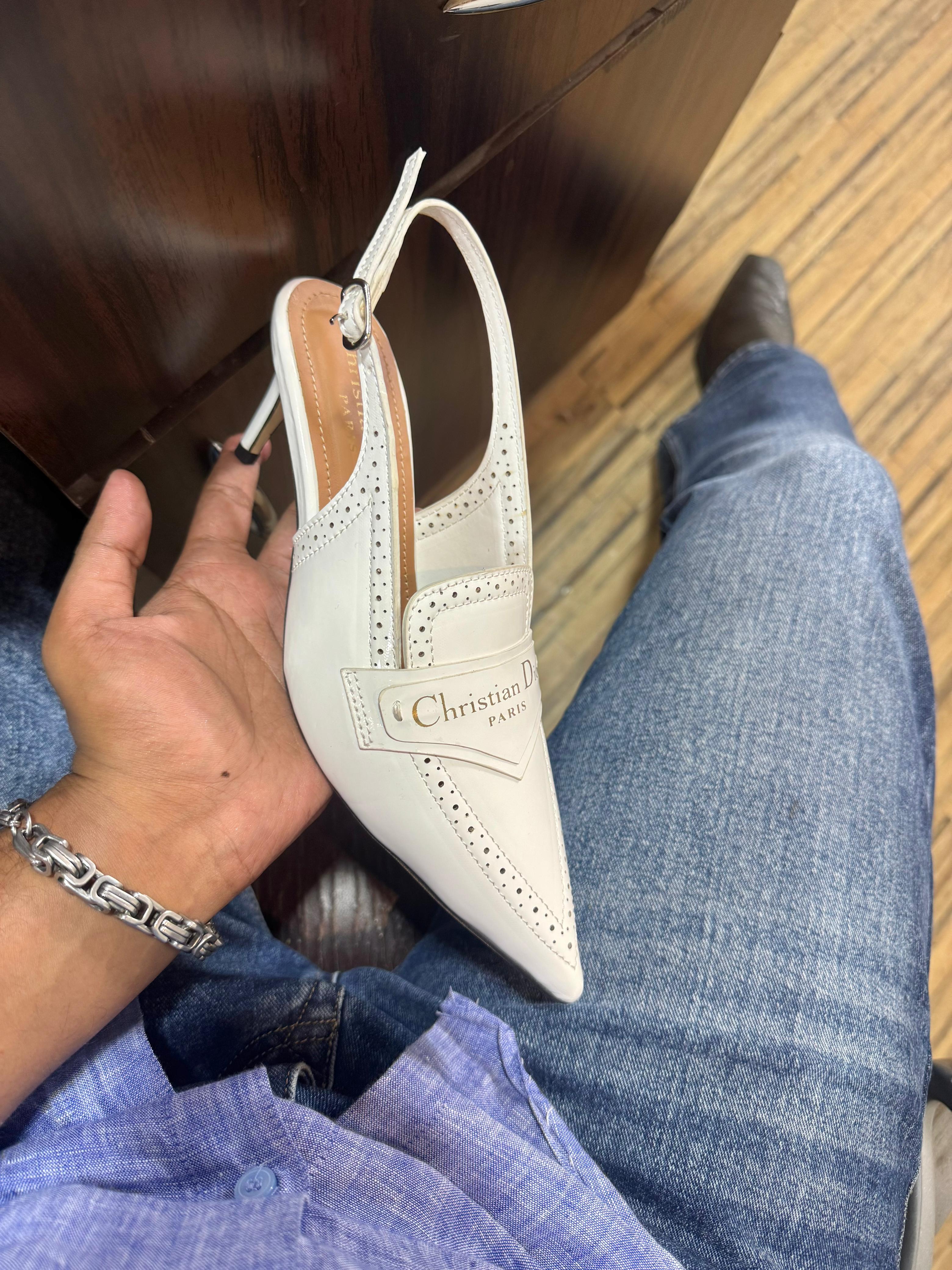 Imported luxury heels women black white dust cover brand box India