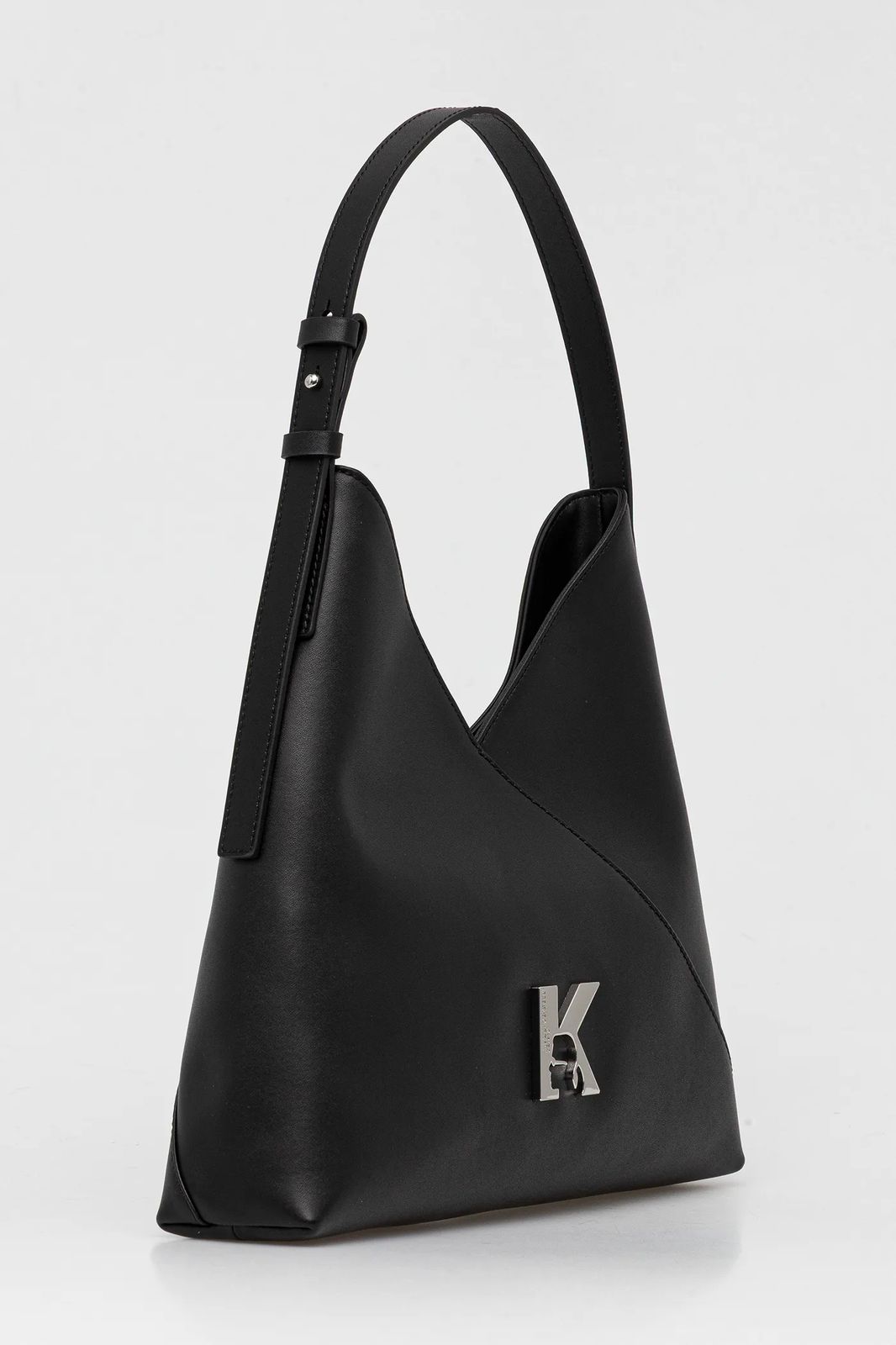 Karl Lagerfeld Jeans Hobo Bag geometric shape silver logo - PR Collection