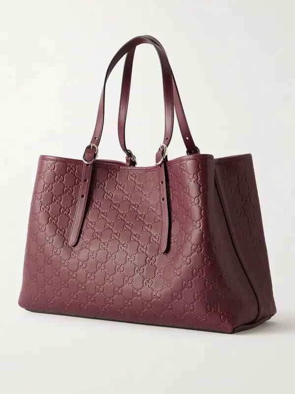 Gucci Emblem Embossed Tote Bag Black luxury branded - PR Collection