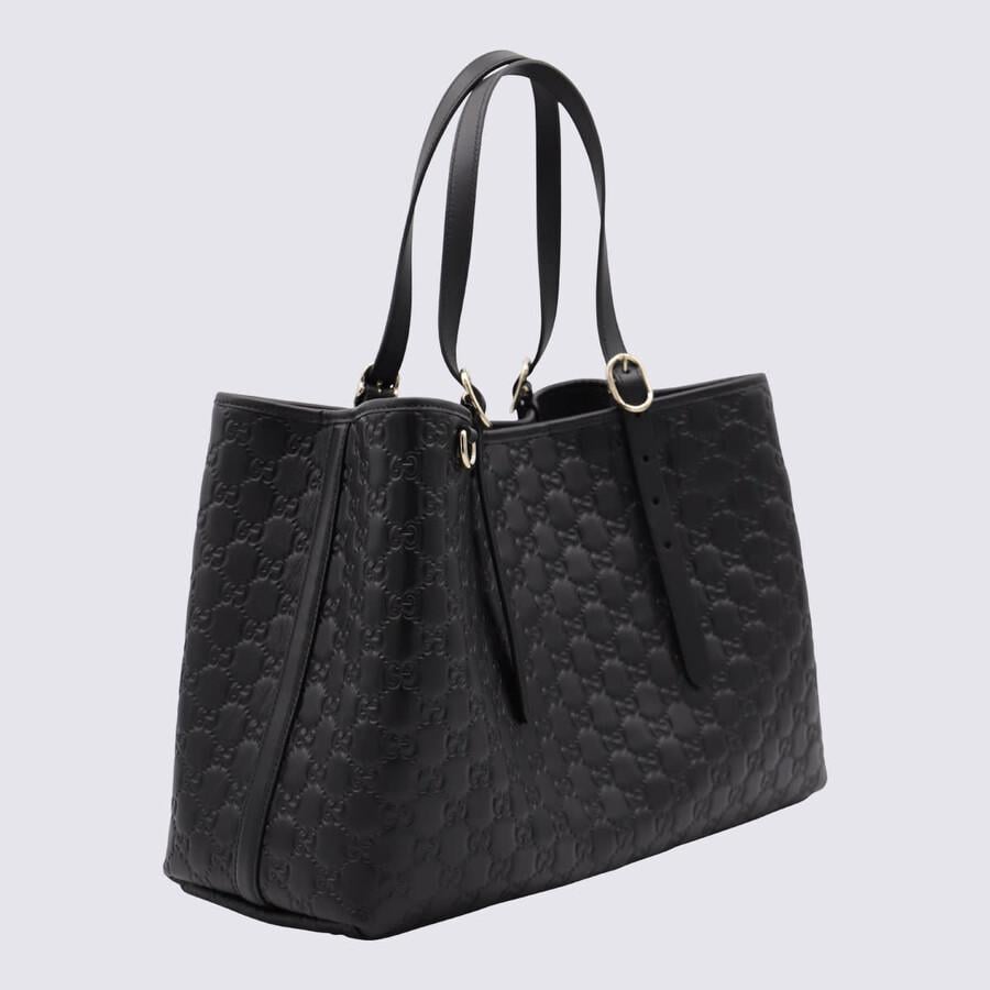 Gucci Emblem Embossed Tote Bag Black with dustbag 38cm - PR Collection