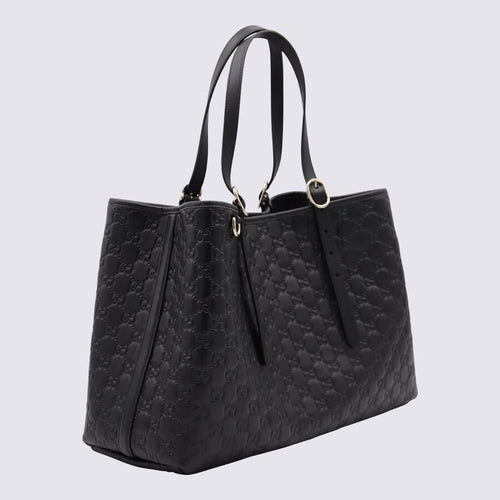 Gucci Emblem Embossed Tote Bag Black with dustbag 38cm - PR Collection