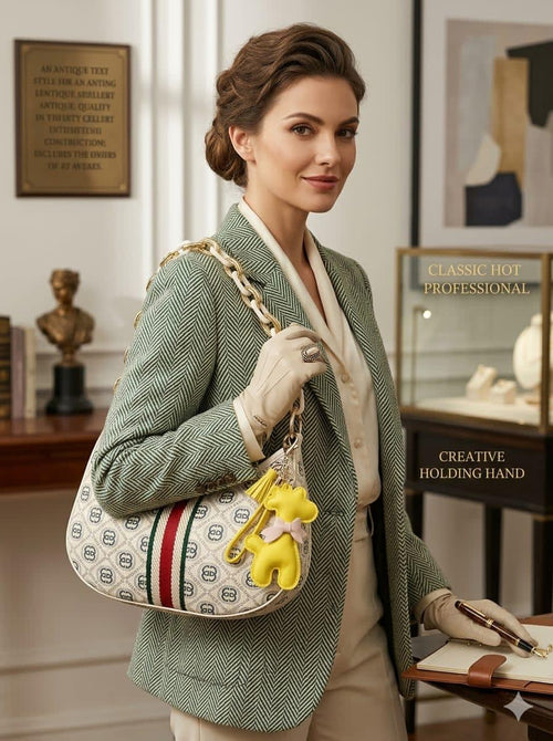 Cute Elegant Shoulder Bag Off-white premium leather - PR Collection