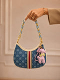 Cute Elegant Shoulder Bag Blue premium leather - PR Collection