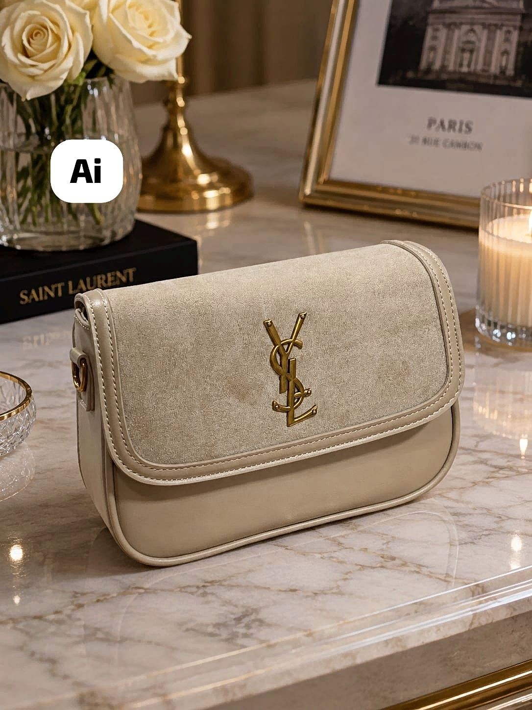 Imported Premium Brown Luxe Flap Sling Bag