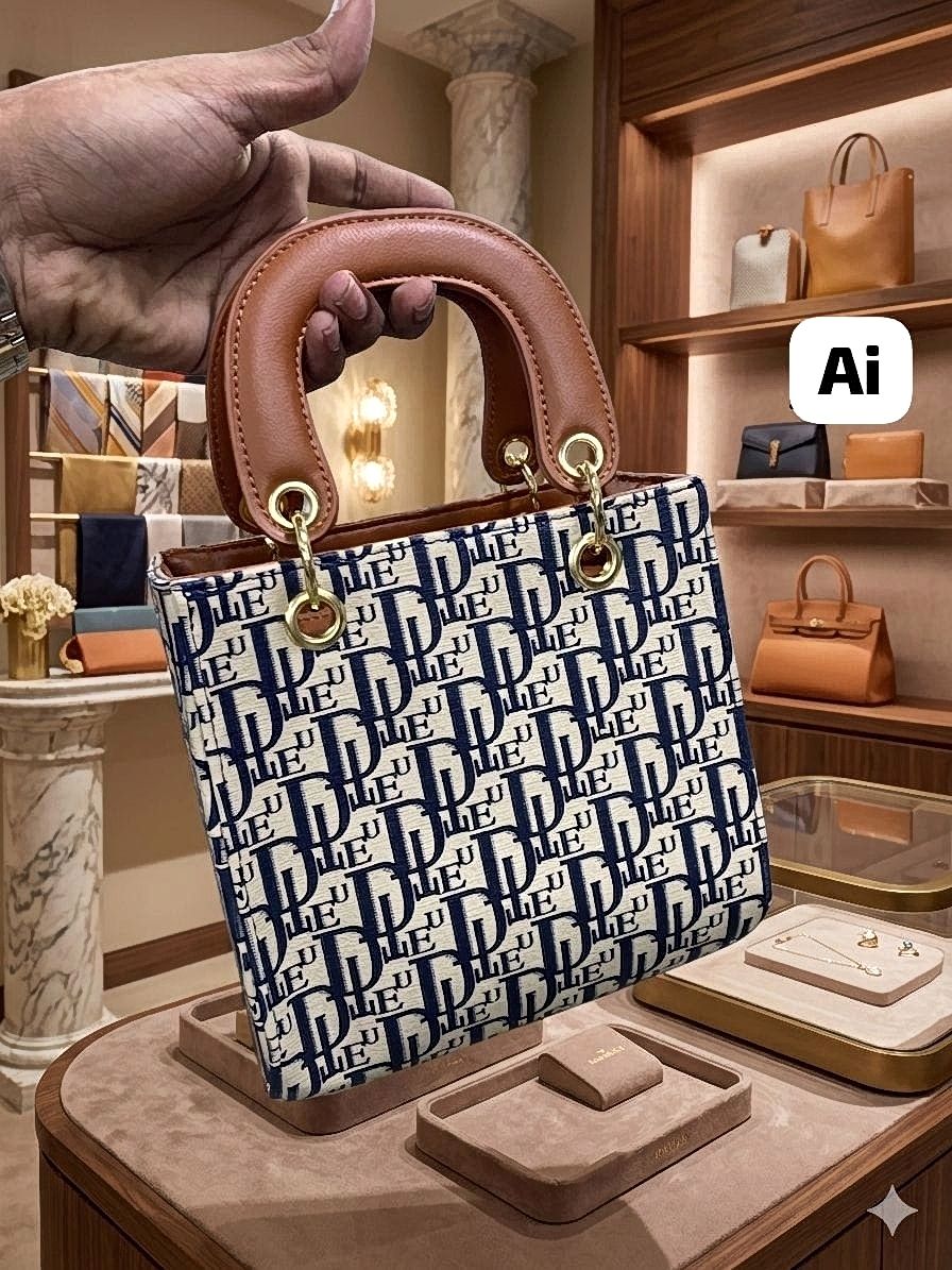 Imported Premium Monogram Mini Tote Sling Bag Side View India