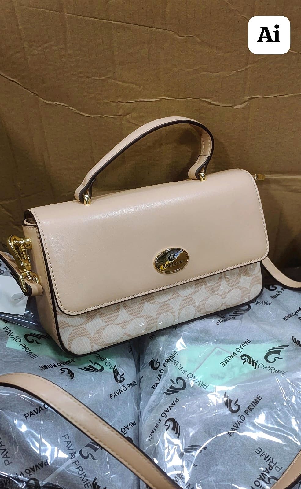 Imported Premium Beige Luxe Crossbody Sling Bag Women Fashion India