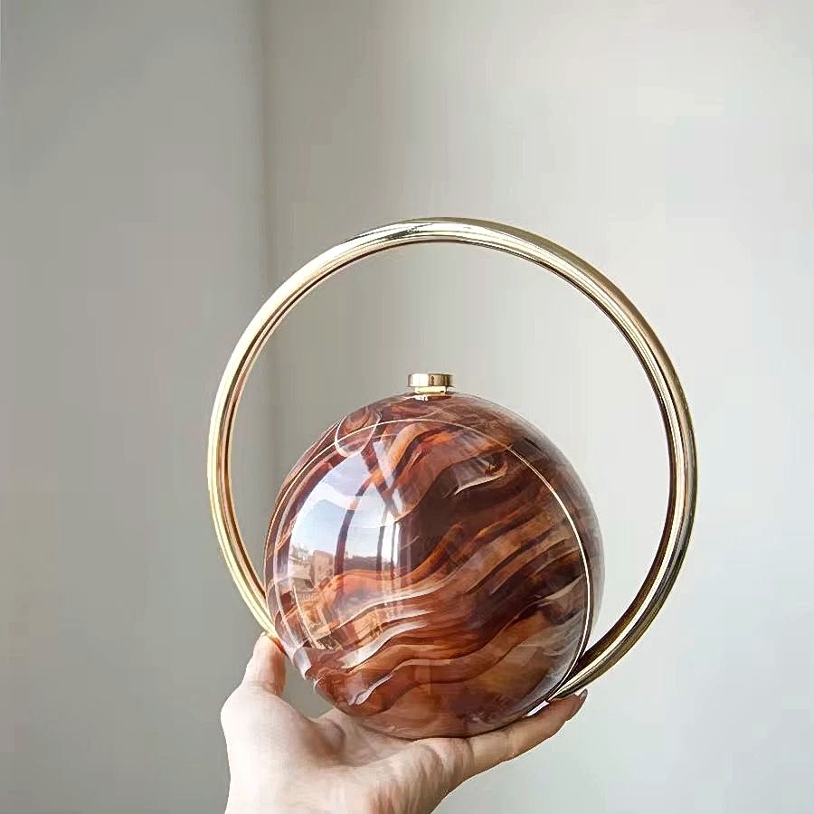 Imported Luxury Marble Orb Vase clutch