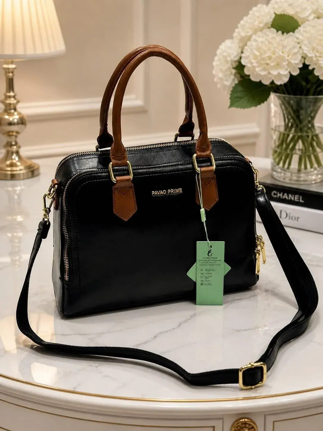 Imported Premium Leather Handbag for Women Classy Sling Bag Brown