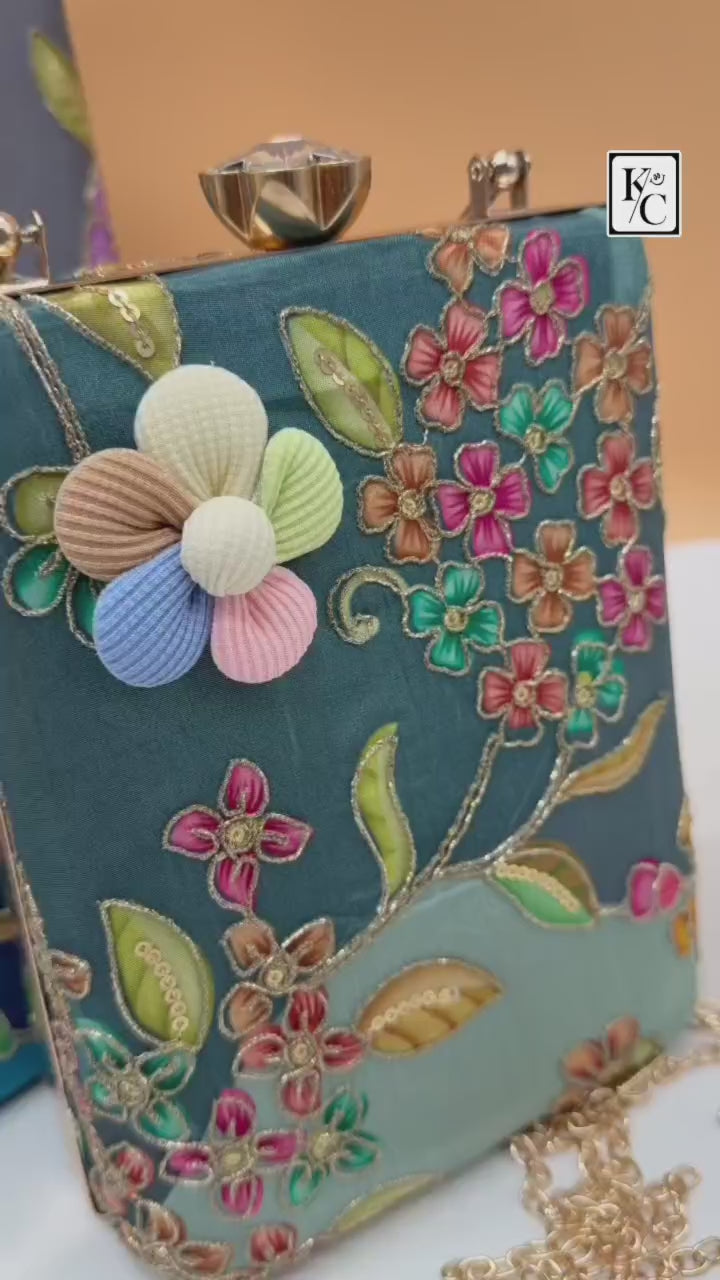 Women's Bridal Bucket Clutch | Indian Wedding Sling Bag for Saree & Party Wear