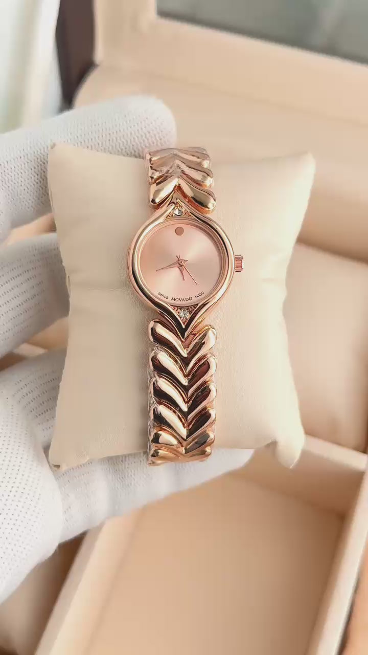 Round Dial Stainless Steel Women's Watch