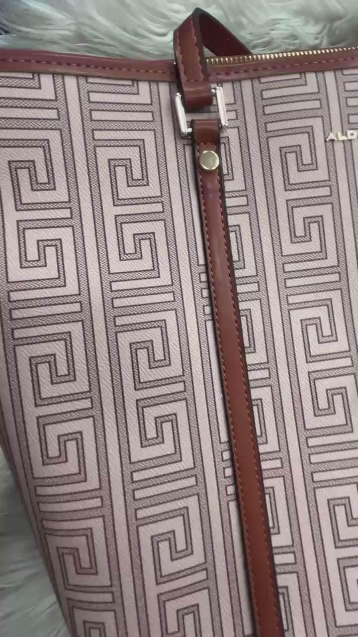 Printed Large Tote Bag | Classic Leather Shoulder Bag