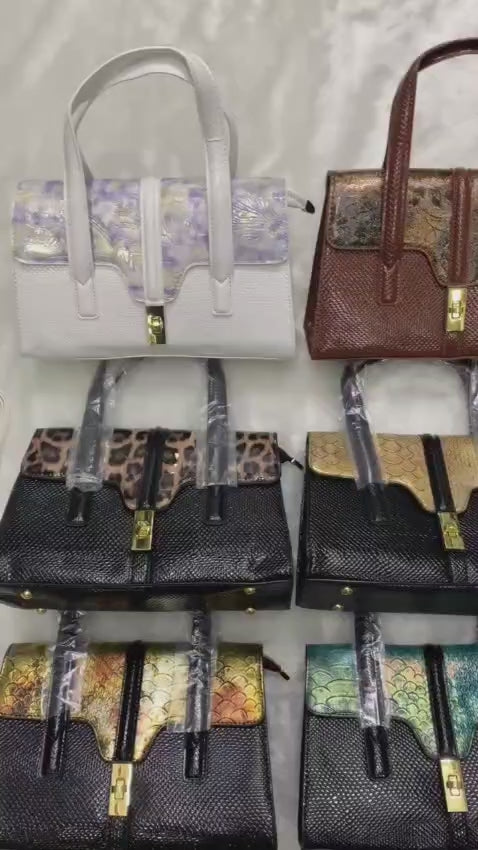 Imported Premium Croco Finish Handbag | 6 Colors | 7.5x12 Inch