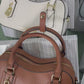 Women's Pebbled Leather Small Satchel Bag | Zipper Closure Adjustable Strap Shoulder Crossbody Handbag