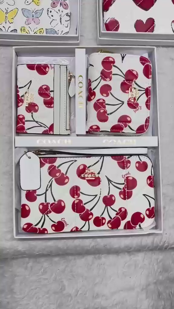 Premium Set of 3 | Pouch Mini Wallet Card Holder | With Box & Dust Cover