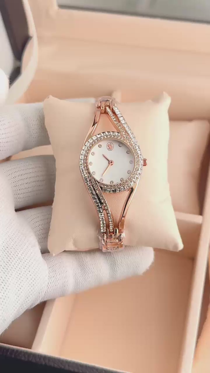 Women's Hyperbola Analog Watch | Premium Diamond Studded Luxury Fashion Watch