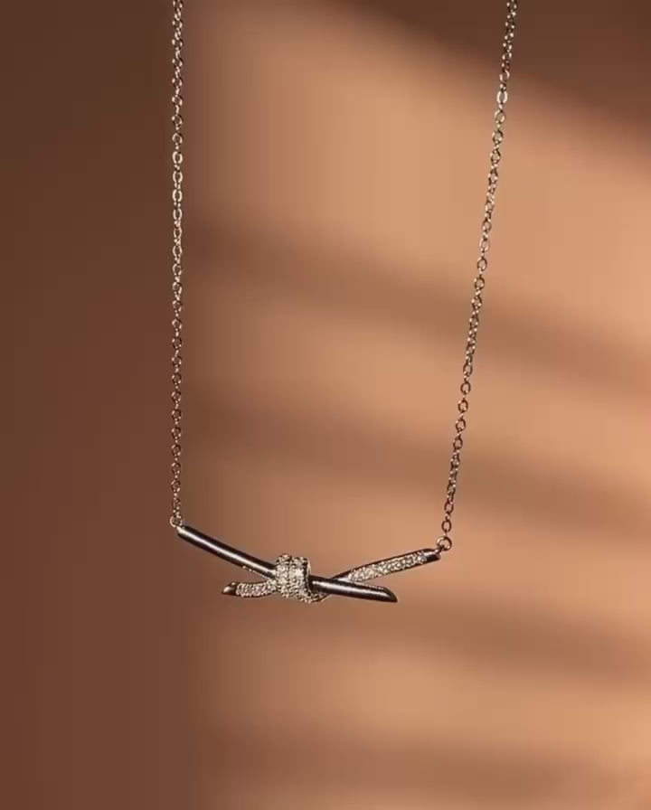 Knot Silver Diamond Pendant