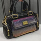 Women's Imported Fashion Designer Rhinestone Embellished Boston Handbag | Dual Pocket Gold Hardware Party Bag