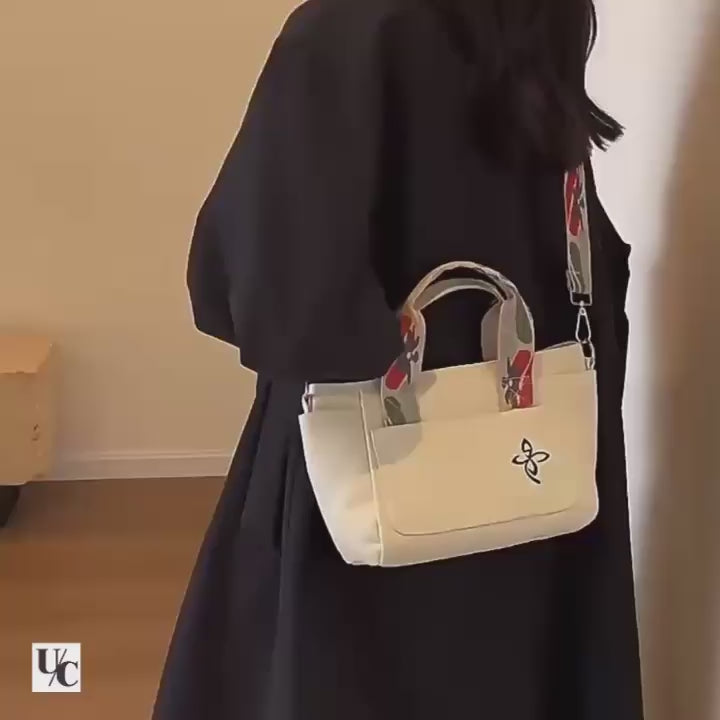 Women's Korean Style Canvas Bucket Bag | Versatile Crossbody Commuter Bag