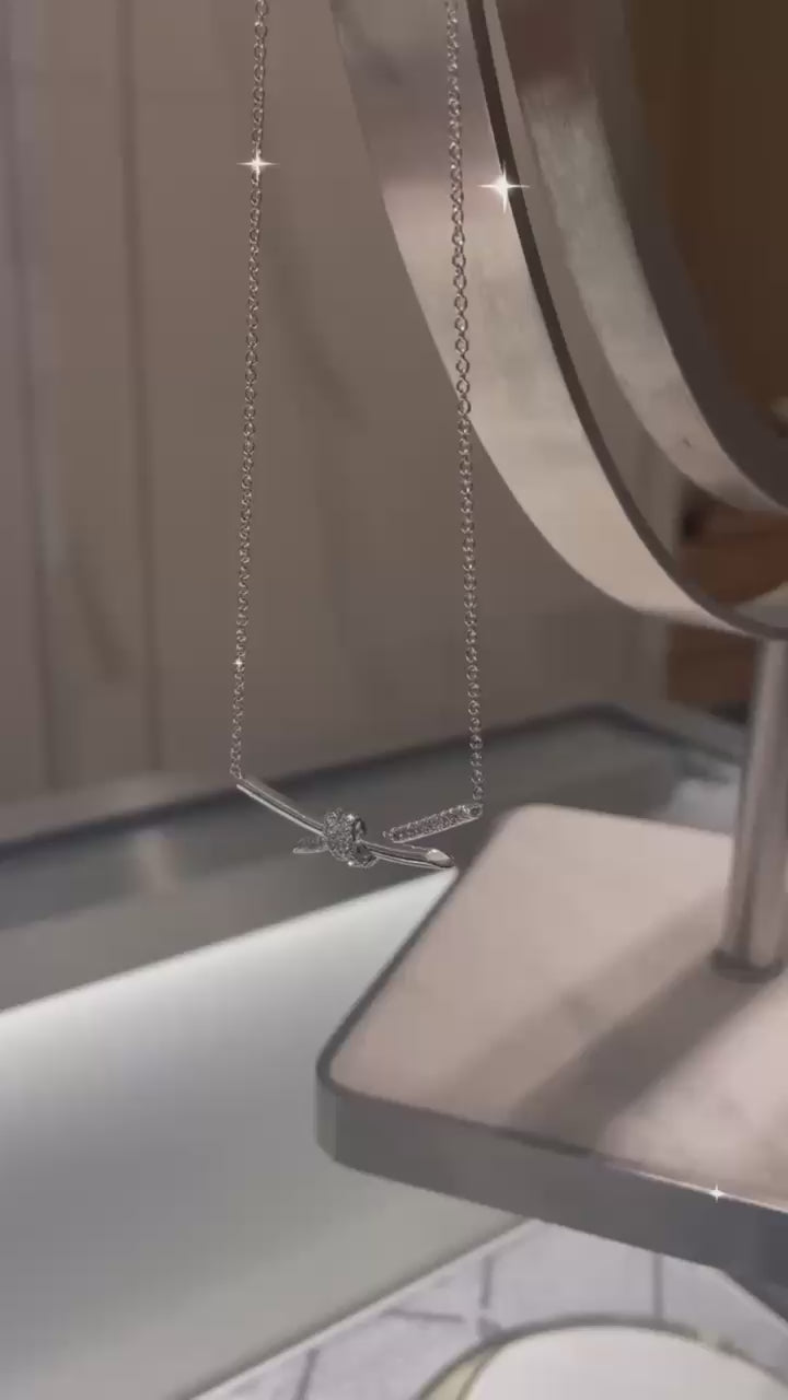 Knot Silver Diamond Pendant