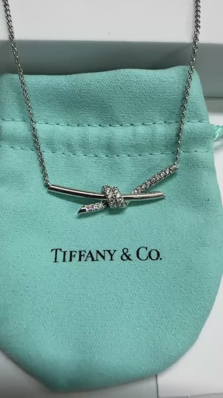 Knot Silver Diamond Pendant