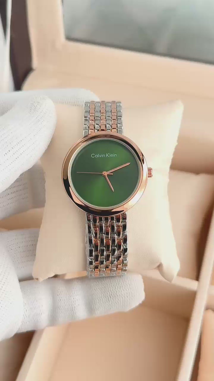 Women's Twisted Bezel Watch | Premium Round Dial Stainless Steel Fashion Watch