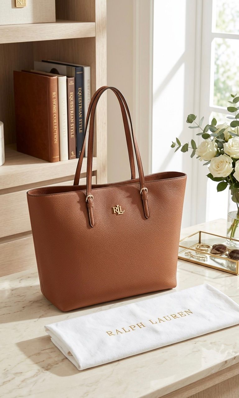 Ralph Lauren Large Leather Tote Bag - PR Collection