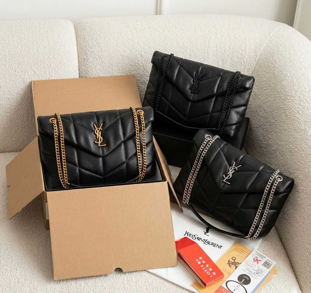 YSL Puffer Shoulder Bag Double Box Packing Luxury Gift For Her