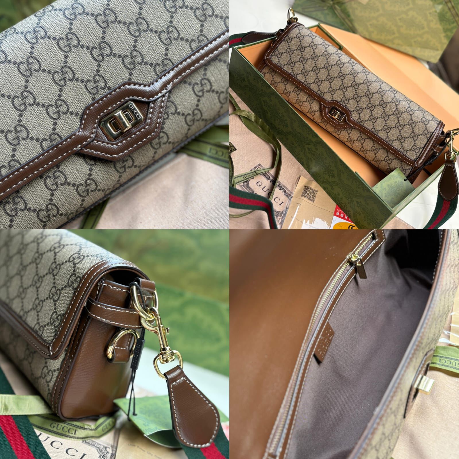 Gucci GG Monogram Shoulder Bag Web Strap Premium Quality India