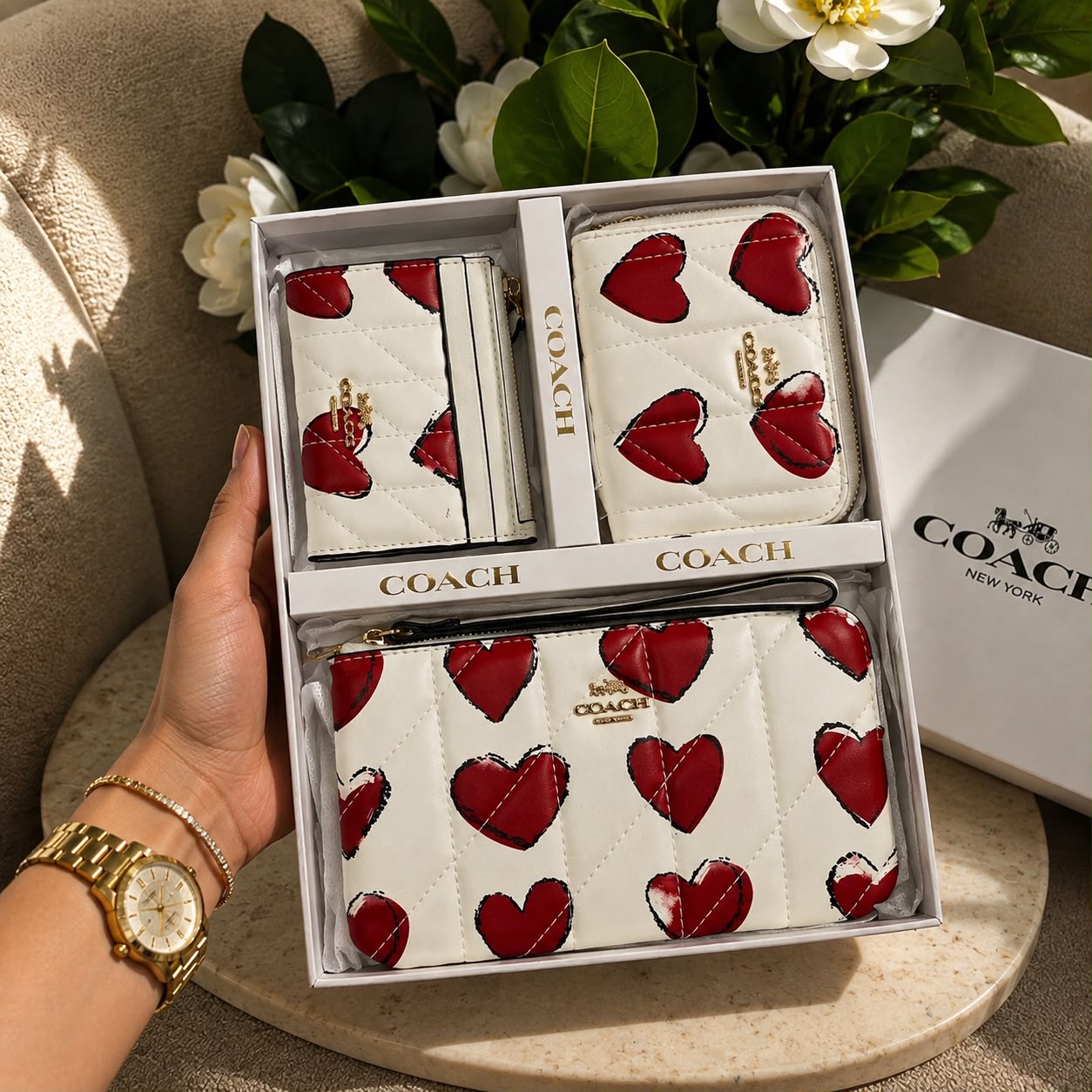 Premium Set of 3 Pouch Mini Wallet Card Holder D2 With Box Dust Cover Luxury Women India
