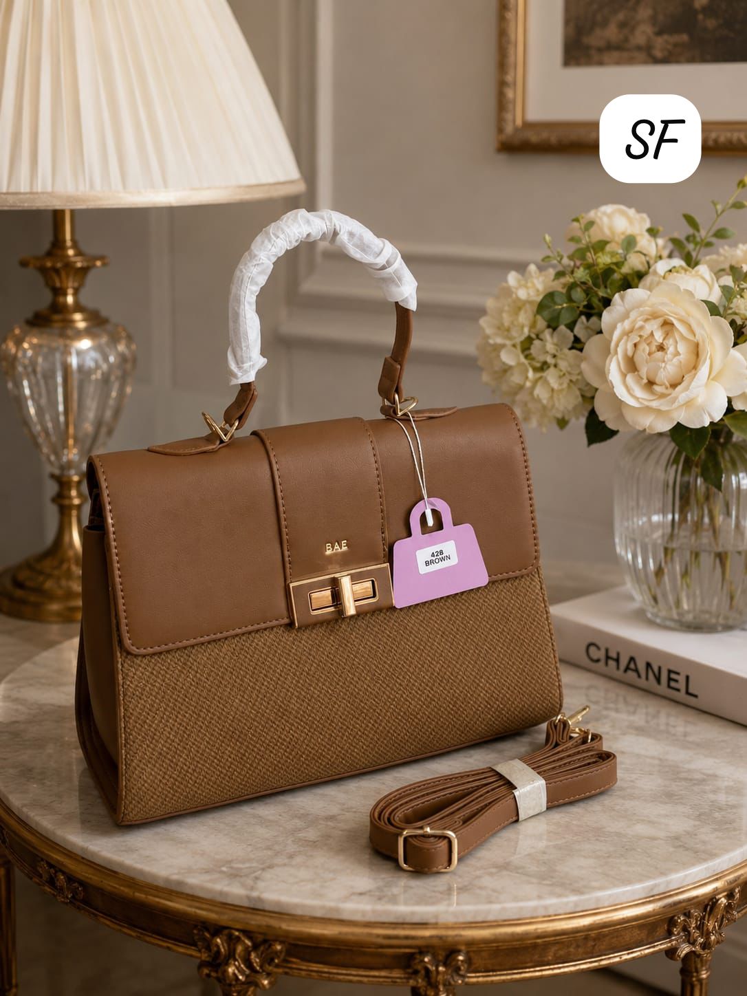 Imported Classy Handbag Tan Premium Quality Women Imported India