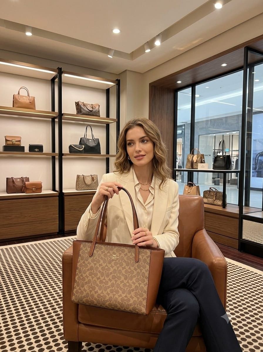 Coach Signature Print Tote Bag Mirror Copy Luxury Branded India