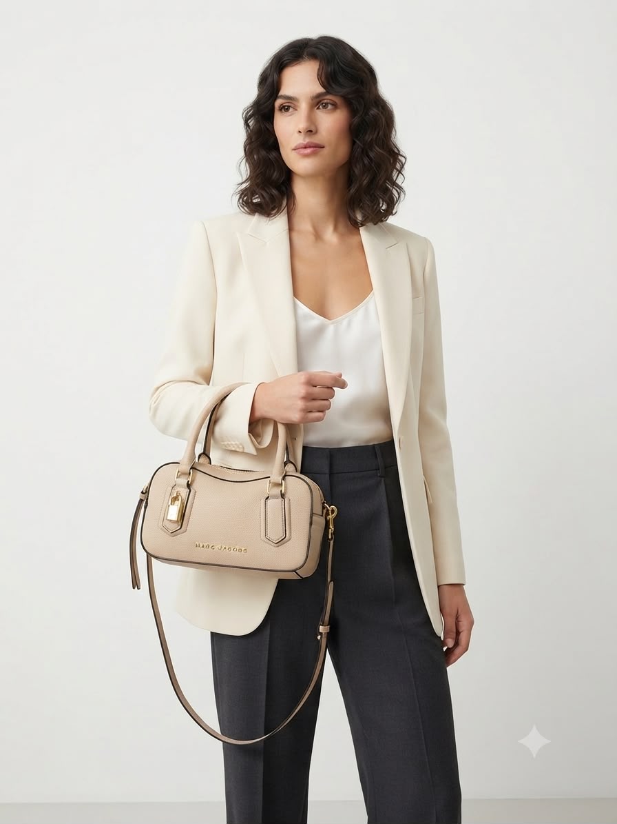 Women Small Satchel Bag Interior Zipper Pocket Pebbled Leather Premium Quality