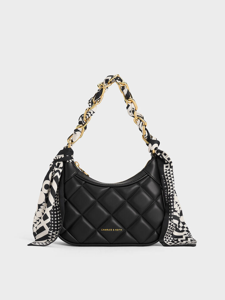 Charles Keith Mini Alcott Scarf Handle Quilted Bag - PR Collection