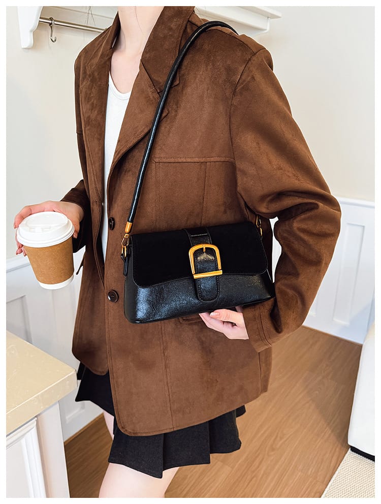 Suede Premium Quality Dual Belt Sling Bag - PR Collection