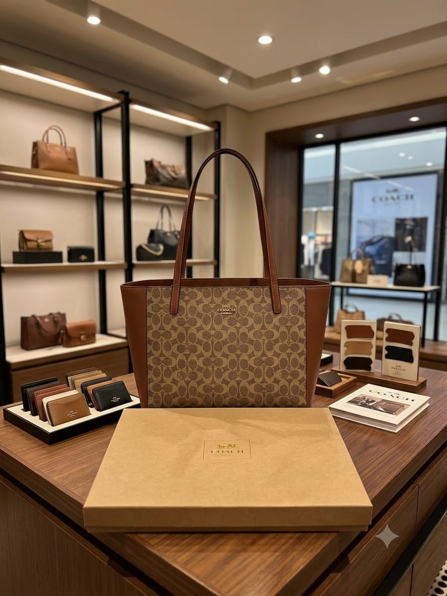 Coach Signature Tote Bag Brand Box Dust Bag Designer Women India